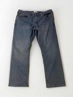 True Craft 36/30 straight stretch blue jeans pen mark